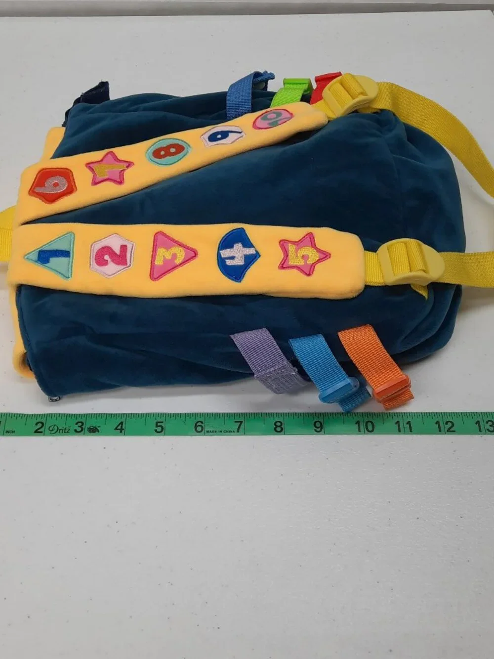 White Dolphin Toys Toddler Busy Board Activity Backpack Plush Sensory Travel Bag
